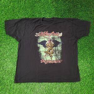 Vintage Y2K Skeleton Snake Shirt XL 25x28 Black Motley-Crue Metalcore